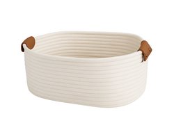 Peak- mand Opbergmand (warm wit) - Mandjes Opbergen - Milieuvriendelijk Manden -opbergmand speelgoed -Katoen-opbergmand kinderkamer-opbergmand rond-