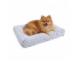 Pebble hondenkussen 59x46 cm - Benchkussen en hondenmat - S - Grijs - Zachte Pluche - Dierenbed - Hondenbed - Hondenmand - Hondenmat - Kleine honden