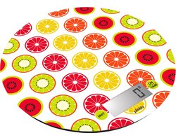 Pebbly Keukenweegschaal Citrus 18,5 Cm Aluminium/glas Wit