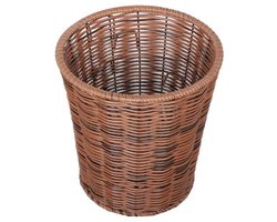 Pedaalbak Afvalbak - Prullenbak Mand - Afval Scheiden - Imitatie Rotan Design - 3 Liter - Geel