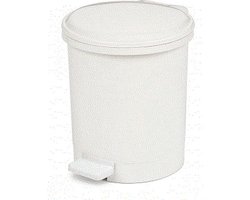 Pedaalemmer - 12 liter - Wit - Kunststof