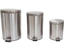 - Pedaalemmer - 20 liter - Roestvrij staal - Satijnen afwerking - Anti-vingerafdrukbehandeling - Pedaalopening en binnenbak met handvat - Praktisch en elegant ontwerp