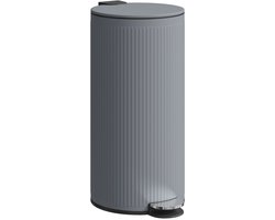 Pedaalemmer - 30L - Soft Close Deksel En Voetpedaal Met Binnenemmer - Metaal - Donkergrijs