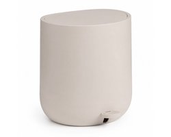 Pedaalemmer 5L – Beige – Soft Close – Kunststof – Compact Design – 25,5 x 26,5 x 23,9 cm – Moderne Badkamer Prullenbak