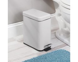 Pedaalemmer - afvalbak/prullenbak - voor badkamer, keuken en kantoor - met pedaal, deksel en plastic binnenemmer/ergonomisch design/metaal - steen