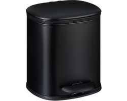 pedaalemmer badkamer - 5 l - softclose - 2 binnenemmers - toilet - wc - zwart