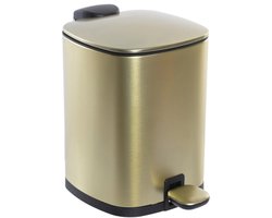 Pedaalemmer Glam – 3 Liter – Mat Goud – Softclose – H24 cm – Badkamer Prullenbak