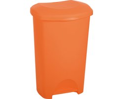 Pedaalemmer - Prullenbak - Afvalbak - 50 liter – Oranje
