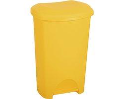 Pedaalemmer - Prullenbak - Afvalbak - 50 liter – Voetpedaal - Geel