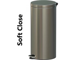 Pedaalemmer Soft Close Freedom Fresh RVS satijn 30 liter