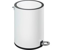 Pedaalemmer wit  mat 3 l - prullenbak / afvalemmer / afvalbakje
