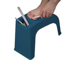 Pedicure Voetbank - Voetensteun Salon - Voetverzorging Thuis - Antislip Basis - 37.5x28x16.5 cm - Blauw
