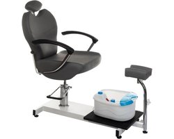 Pedicurestoel incl. voetenbad Donker grijs (instelbaar in de gewenste stand)