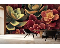 Peel & stick Fotobehang - Succulent Symphony Wall Art - 250x50 centimeter