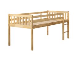 PEIPIN - Kinderbed - Lichtbruin - 90 x 200 cm - Hout
