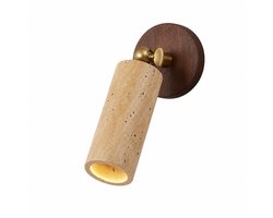 Pelor Wandlamp Wabi-Sabi - Japanse Stijl - Hout en Steen - E27 - LED - Slaapkamer - Hal Verlichting - Houtlook