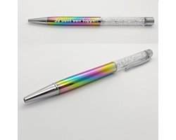 Pen Met Diamantjes En Gravering - Je Bent Een Topper
