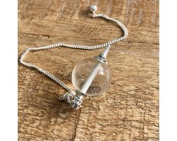 Pendel bergkristal bolvorm & metaal - 1.8-2.3 cm - 19 g - M