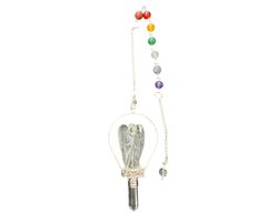 Pendel - bergkristal - engel - edelsteen pendel - chakra ketting - 29 cm