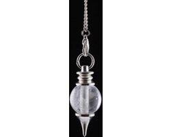Pendel gepolijst bergkristal & metaal - 3.5x1.7 - 12 - Edelsteen - Metaal - M