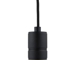 Pendel Mat Zwart E27 fitting - Classic - 1.5m Snoer - Met Plafondkap