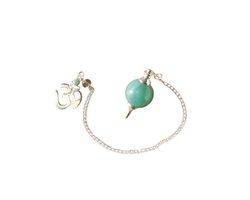 Pendel Ronde Aventurien met Ohm teken - in gratis buideltje - nr 45 - Pendelen - spiritueel - edelsteen - chakra