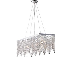 Penelope - Ophanging in messing en verchroomd ijzer 4 lampen met strass steentjes L.71 X 30 - BL31-4-CR