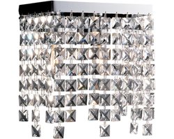 Penelope - Wandlamp in messing en verchroomd ijzer 2 lichts met strass steentjes .25 - P.12 - BL31-AP2-CR