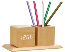 Penhouder met digitale klok