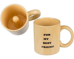 Penis Piemel thema koffie drinkmok - beker - keramiek - 250 ml - For my best friend tekst