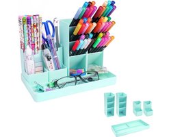 Pennenbak - 13 Vakken - Pennenhouder - Bureau Organizer - Pennenbakjes - Desk Organizer - Pennenkoker - Kunststof - Verwijderbaar - Opbergsysteem - Brievenbak - Bureau Accessoires - Groente