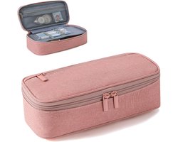 Pennenetui - Etui - 23*11*6 cm - Grote etui - Pennenzak - Potloodtas - Schooletui - Opbergzak - etui voor markeerstift -draagbare etui voor kantoorbenodigdheden - schoolbenodigdheden - Oxford stoffen etui -voor studenten, jongens, meisjes - roze