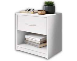 Pepe Nachtkastje van Hout Wit met Lade - Stella Trading Beside shelf