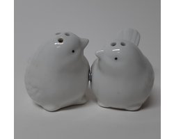 Peper en zout stel vogeltjes wit
