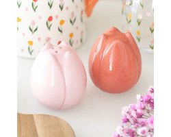 Peper en Zout Tulpjes - Peper en Zout Stelletjes - Tulpen - Lente - Roze - Peper en Zout Strooier Set
