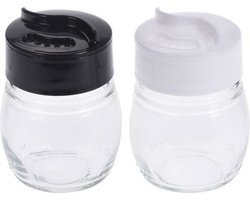 Peper en zout vaatje - set - 5 x 7 cm - glas - strooiers - zoutvaatje - pepervaatje - Peper en zout stel