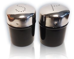 Peper- & Zoutstrooier, zwart - 2 stuks