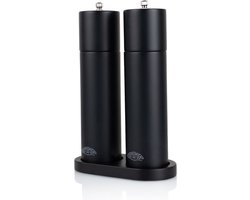 Pepermolen – Set van 2 – Zoutmolen – Peper en Zoutmolen set – Verstelbare Maalgraad – Pepermolen Hout – Zwart – van Nimma