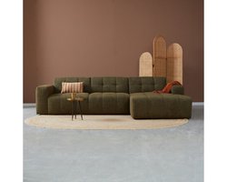 PEPP interiors WAVE hoekbank met chaise longue rechts - stof Modesto 484 groen - 305x155x80 cm