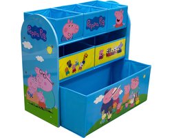 Peppa Pig Opbergkast - Speelgoed Opbergbank - Kinderkast met Opbergbakken - Opbergsysteem voor Kinderen - 62,5 x 29,5 x 60 cm