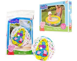 Peppa Pig Opblaasbaar Kinderzwembad - met Strandbal - Roze - Geel
