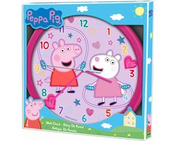 Peppa Pig Wandklok Rond - Kinder Klok - 25 CM - Roze