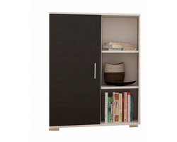 Per La Vita Herkules Serie - Dressoir - 6 Planken - Wit-Zwart - 80 cm