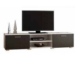 Per La Vita Roma - Tv-meubel - 150 cm - Wit met zwarte fronten - Minimalistisch