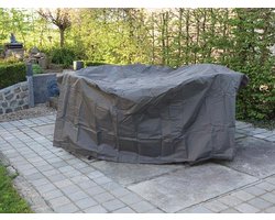 Perel Buitenhoes voor tuinset, grijs, achthoekig, 220 cm x 220 cm x 95 cm