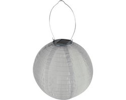 Perel Lampion Led Zonne-energie 25 Cm Nylon/staal Wit