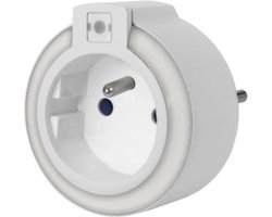 Perel Led-nachtlampje met stopcontact en schemersensor, automatische inschakeling als het donker wordt, een kleur: witte led, ideaal voor woonkamer, slaapkamer, kinderkamer, gang, penaarde