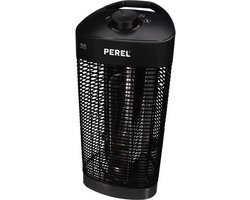Perel Mobiele terrasverwarmer, 1200 W, met kantelbeveiliging, 2 warmteniveaus, oscillerend, plensdicht, metaal, zwart