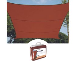 Perel Schaduwdoek, waterafstotend, 2 x 3 m, 160 g/m², polyester, rechthoek, terracotta
