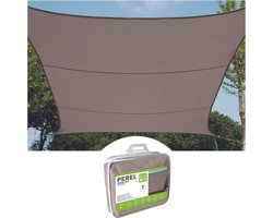 Perel Schaduwdoek, waterafstotend, 3.6 x 3.6 m, 160 g/m², polyester, vierkant, taupe